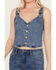 Image #3 - Levi's Women's Dark Wash Charlie Denim Crop Top, Blue, hi-res