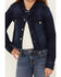 Image #3 - Shyanne Girls' Kent Dark Wash Frayed Denim Jacket, Dark Wash, hi-res