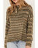 Cleo + Wolf Women's Space Dye Henley Sweater, Olive, hi-res