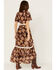 Image #4 - Shyanne Women's Short Sleeve Floral Print High-Low Maxi Dress, Dark Blue, hi-res