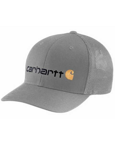Carhartt Men's Embroidered Logo Ball Cap, Slate, hi-res