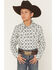 Image #1 - Gibson Trading Co Boys' Time Warp Geo Print Long Sleeve Snap Western Shirt, Ivory, hi-res