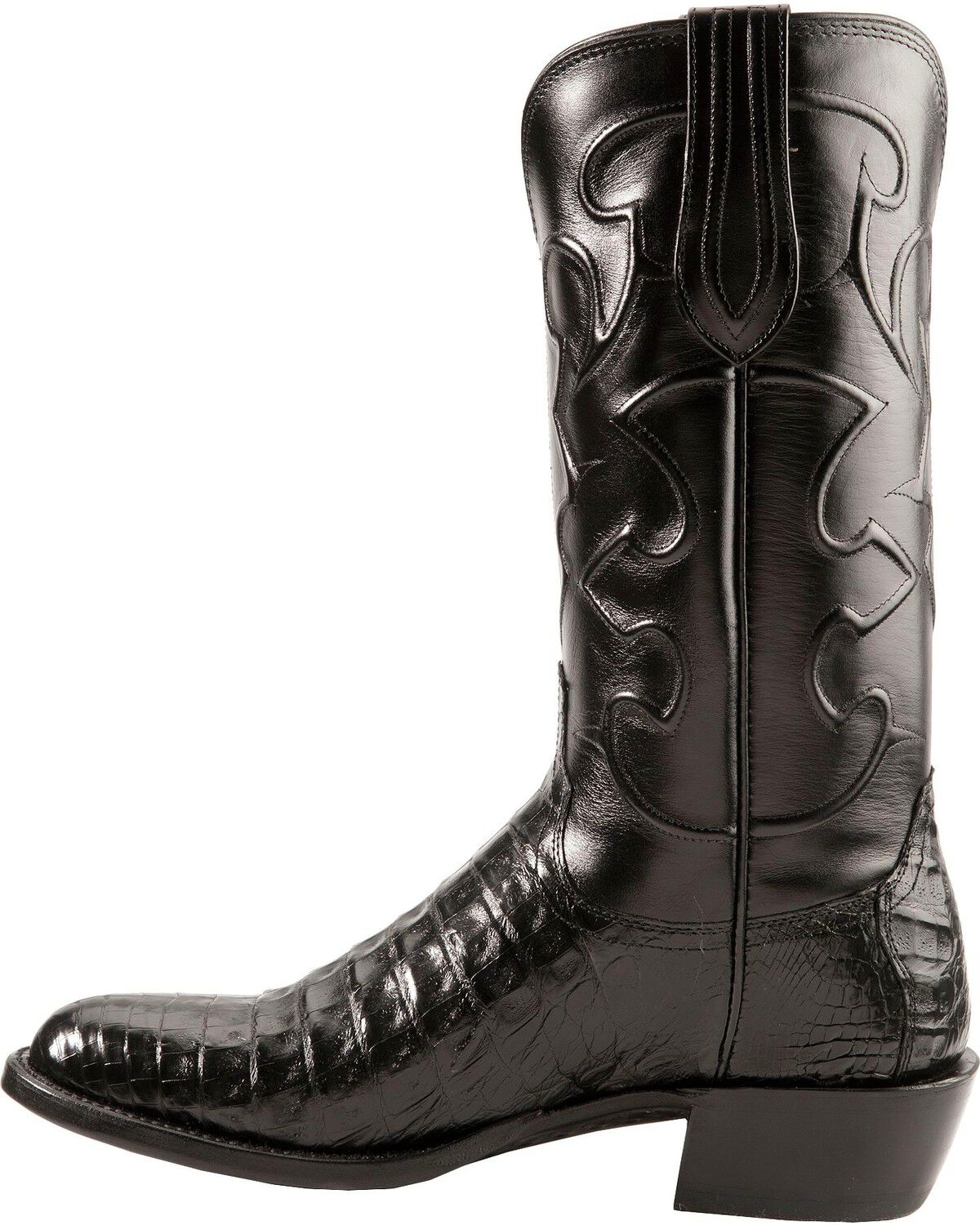 Image #3 - Lucchese Handmade 1883 Exotic Crocodile Belly Cowboy Boots - Round Toe, Black, hi-res
