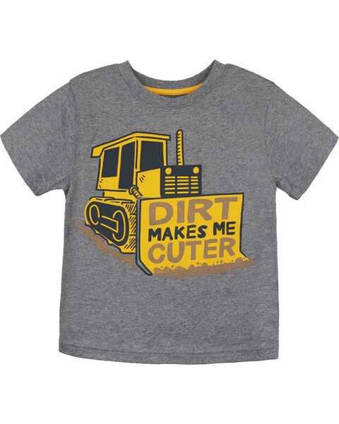 John Deere Toddler Boys' Dirt Makes Me Cuter Short Sleeve Graphic T-Shirt , Charcoal, hi-res