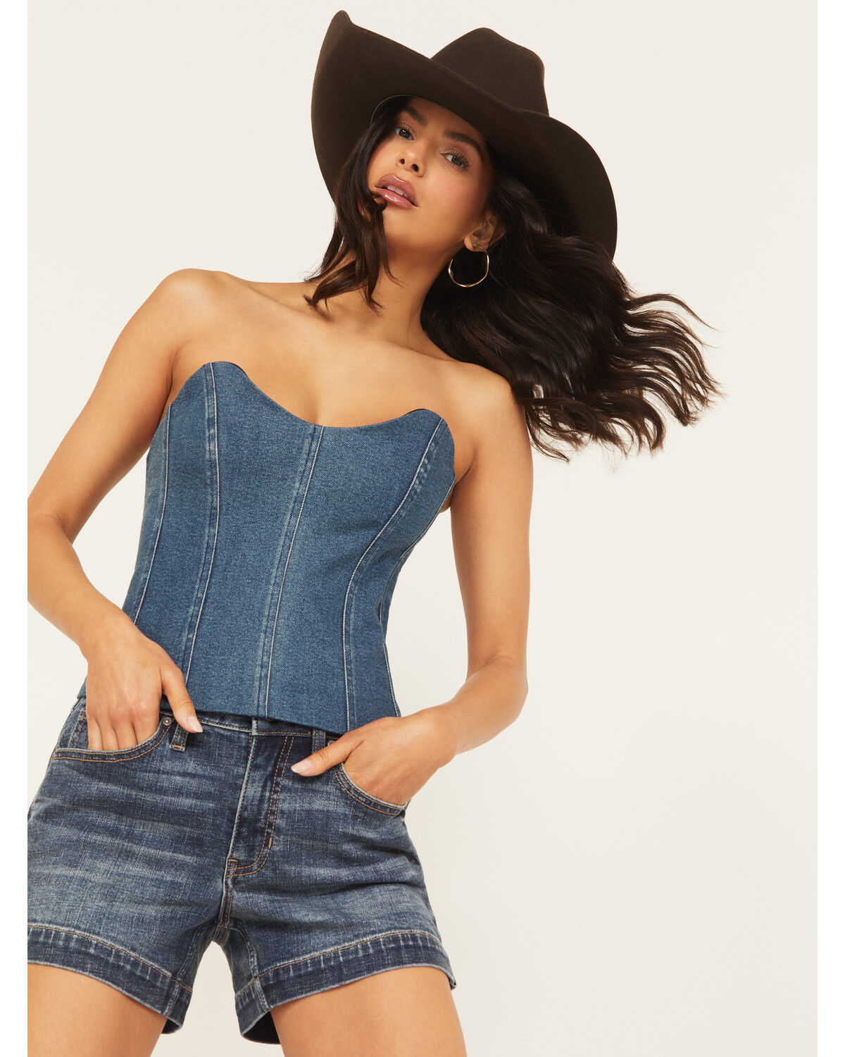 Image #1 - Show Me Your Mumu Women's Baton Rouge Strapless Denim Top, Dark Wash, hi-res