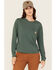 Image #1 - Carhartt Women's Tencel™ Fiber Series Logo Loose Fit Long Sleeve Work Tee, Forest Green, hi-res