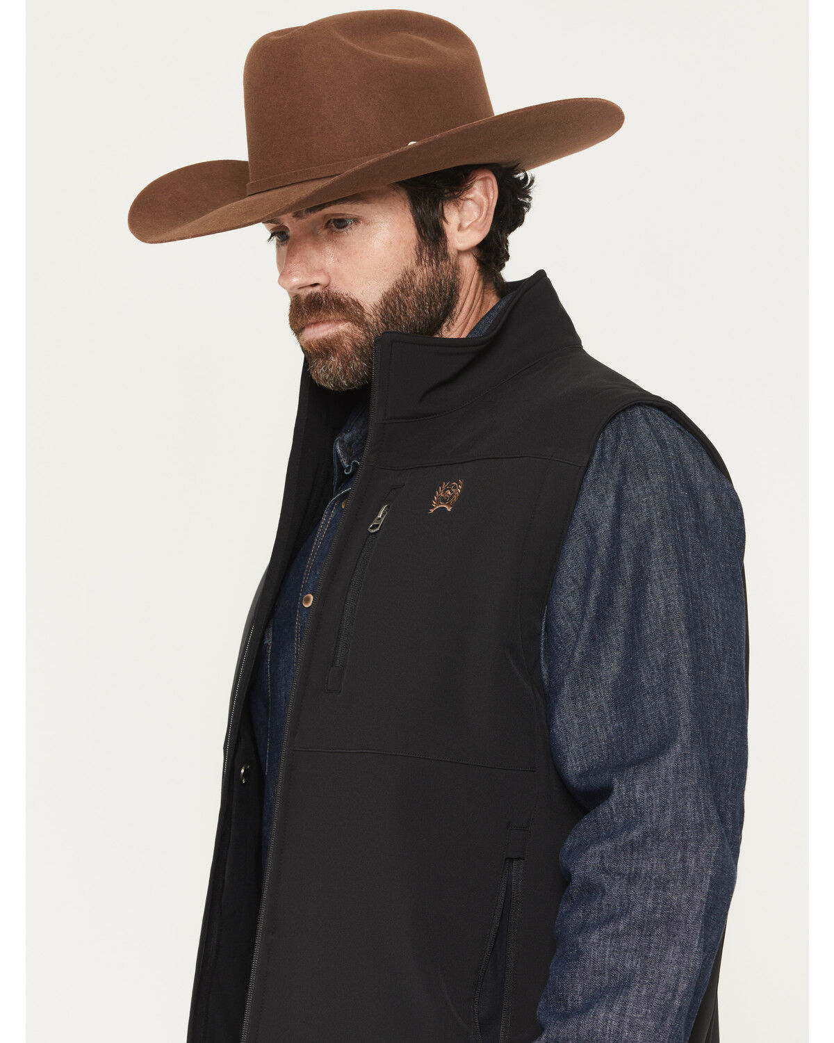 Image #3 - Cinch Men's Bonded Concealed Carry Softshell Vest - Big, Black, hi-res