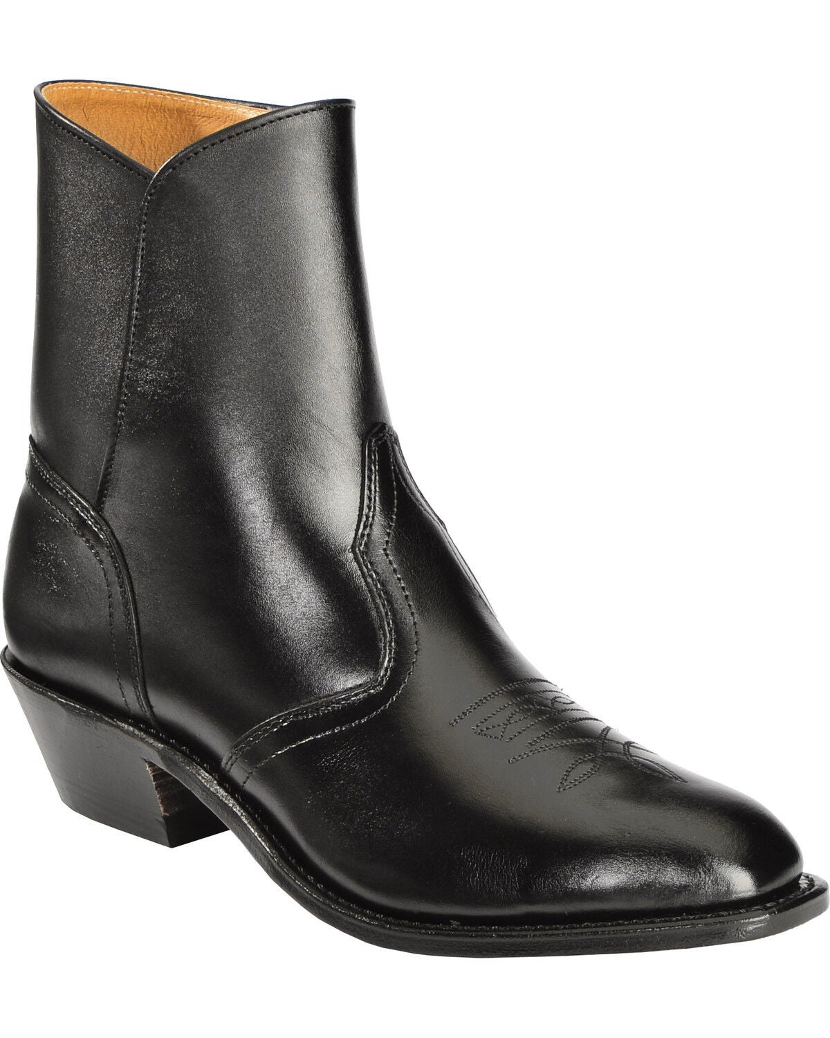 Image #1 - Boulet Men's Side Zip Ankle Boots - Square Toe, Black, hi-res