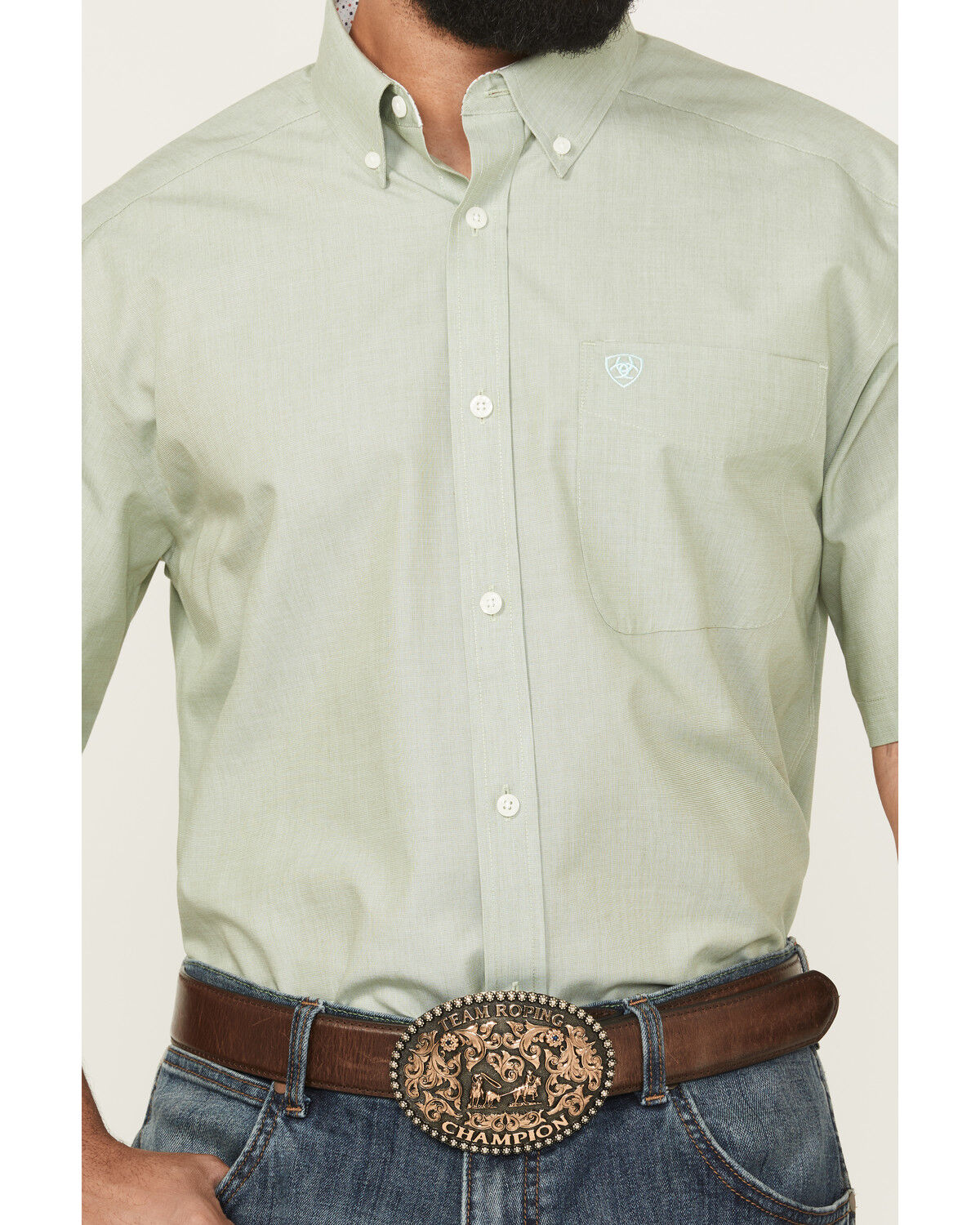 Ariat Men´s Wrinkle Free Solid Short Sleeve Button-Down Western Shirt -Big teamlce.in - Image 4