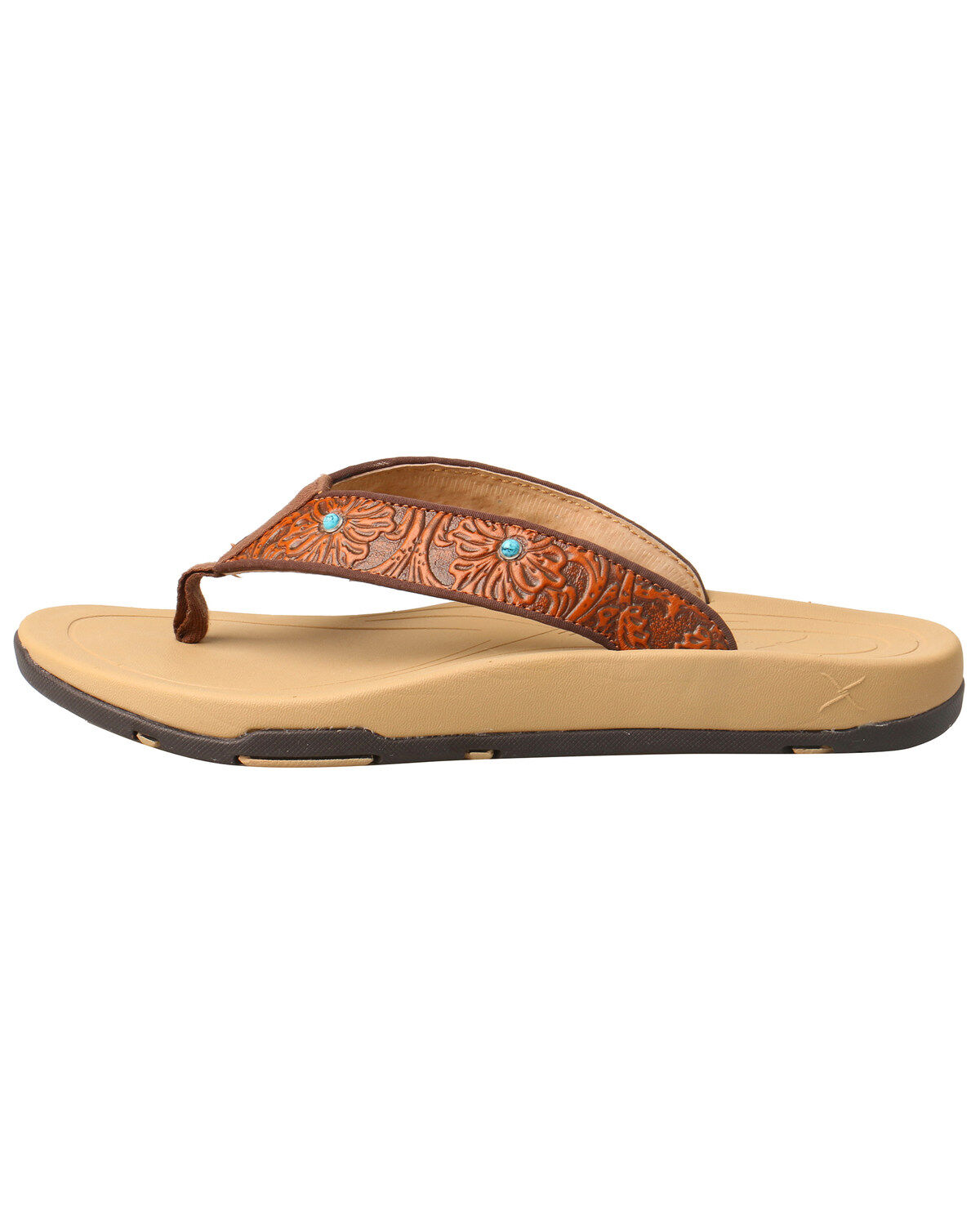 Image #2 - Twisted X Women's Tooled Studded Sandals, , hi-res