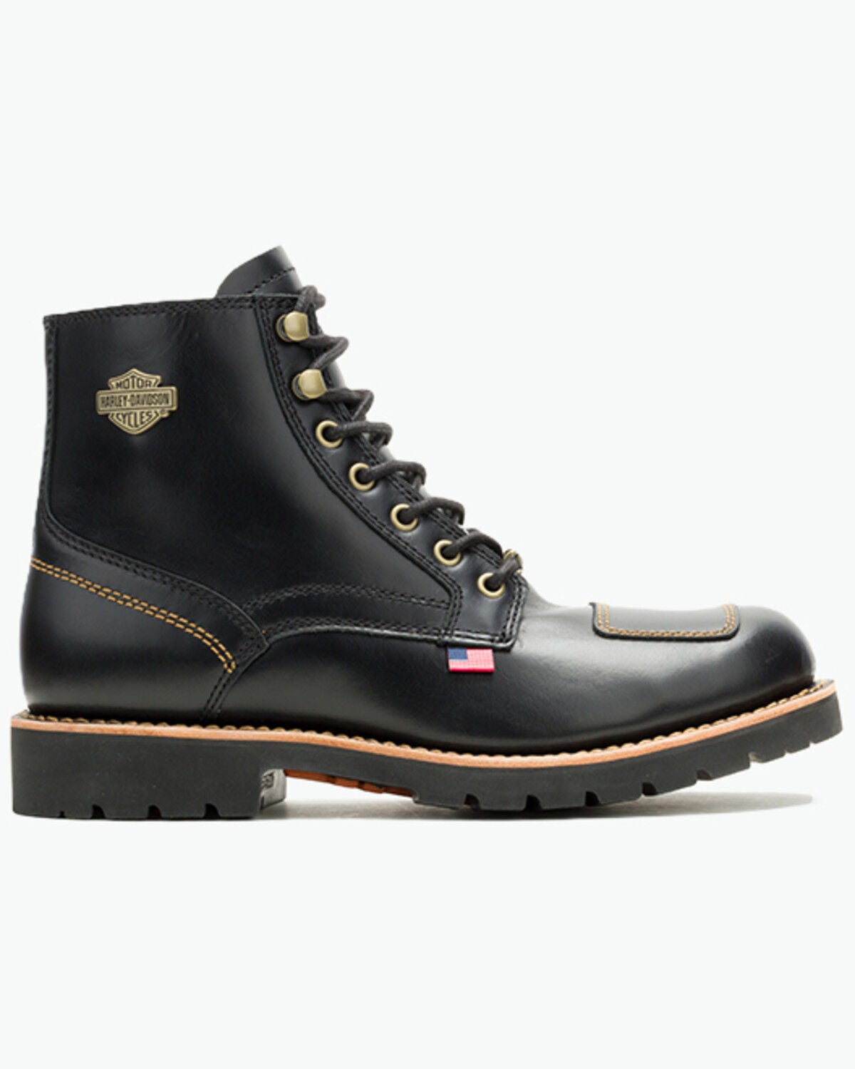 Image #2 - Harley Davidson Men's Liberty Lace-Up Motorcycle Boots - Round Toe, Black, hi-res