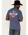 Image #4 - Cowboy Hardware Men's Built Tough Logo Graphic T-Shirt , Blue, hi-res