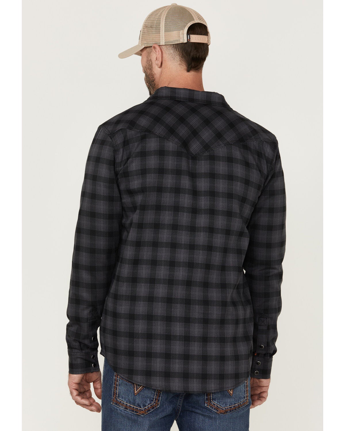 Image #4 - Cody James Men's FR Tartan Plaid Print Long Sleeve Snap Work Shirt , , hi-res