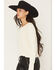 Image #2 - Rock & Roll Denim Women's Solid Long Sleeve Shirt, Natural, hi-res