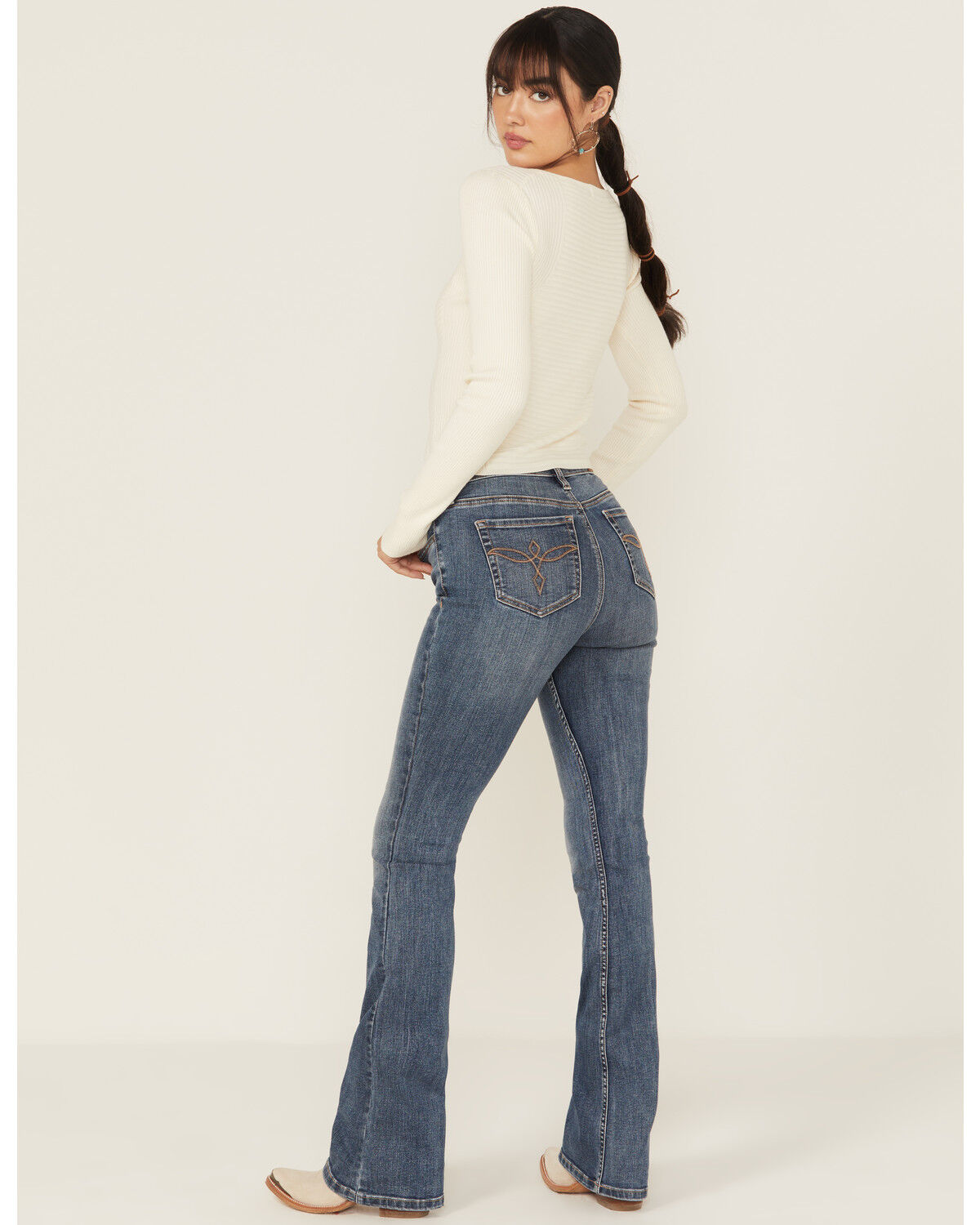 Product Name:  Shyanne Women's Celeste Medium Wash High Rise Bootcut Stretch Denim Jeans