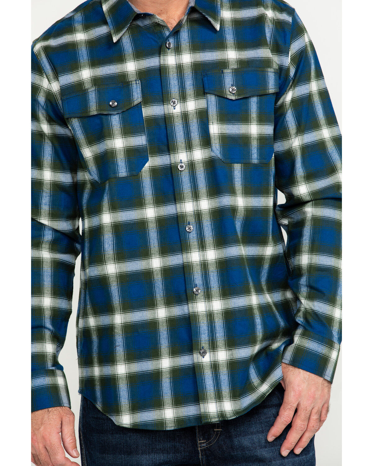 Image #4 -  Hawx Men's Lineman Plaid Stretch Flannel Long Sleeve Work Shirt, , hi-res