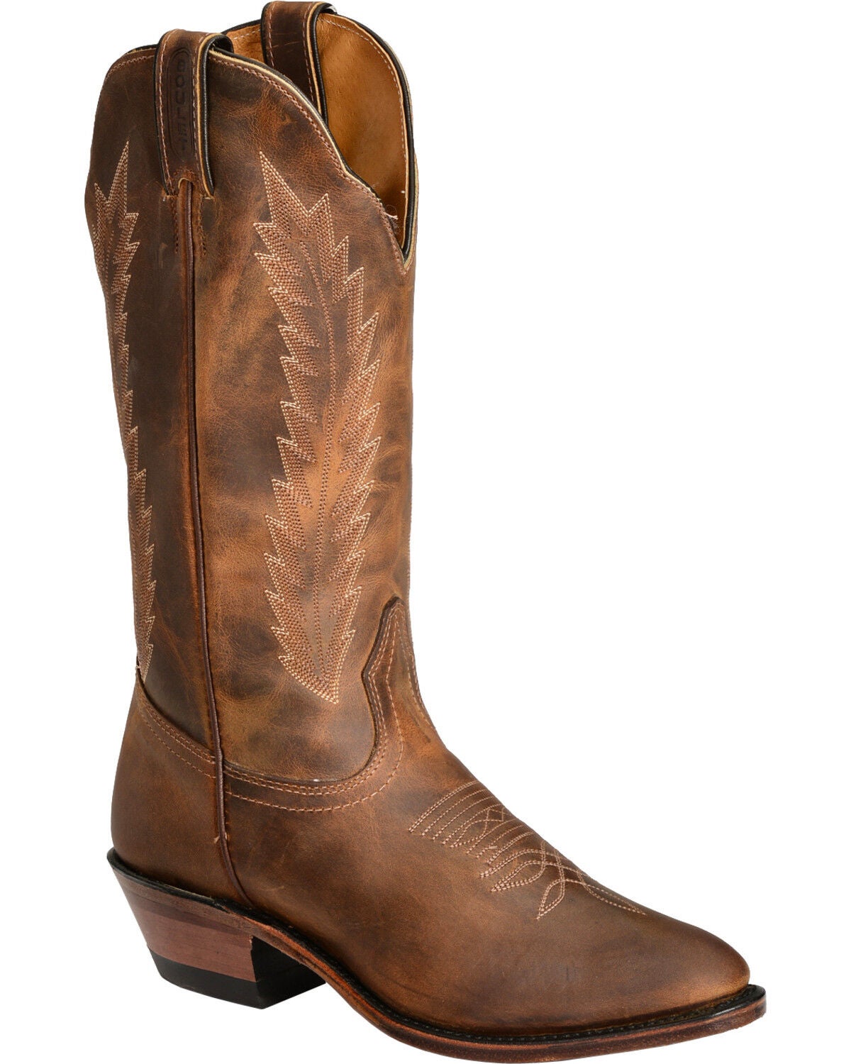 Boulet Fancy Stitched Cowgirl Boots - Medium Toe, Golden, hi-res