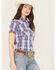 Image #2 - Rough Stock by Panhandle Plaid Print Short Sleeve Stretch Pearl Snap Western Shirt, Multi, hi-res
