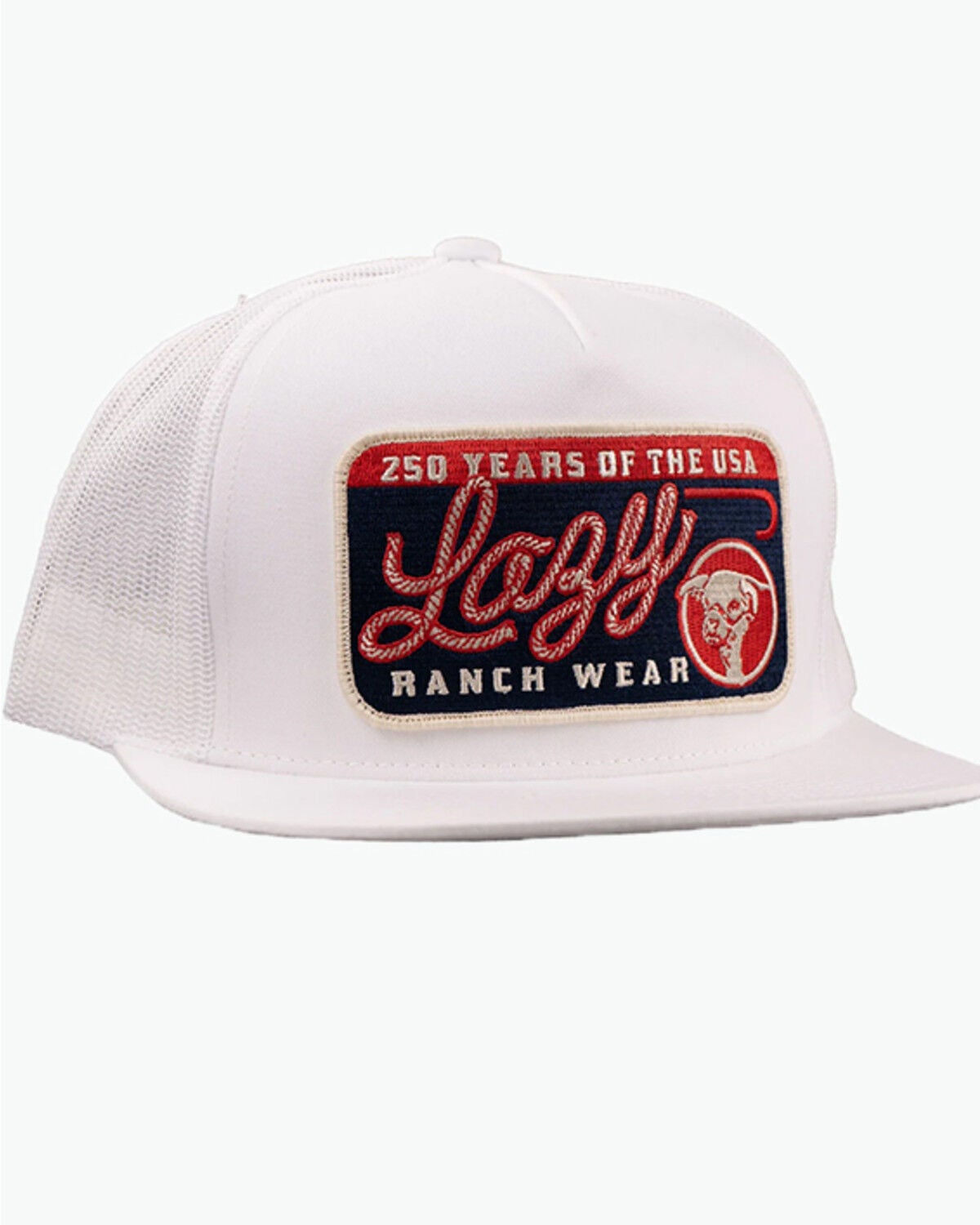 Lazy J Ranch Wear Men's America 250th Ball Cap, White, hi-res