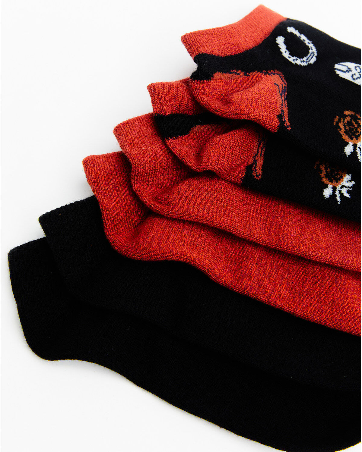 Image #2 - Shyanne Women's Cowgirl Gear No-Show 3-Pack Socks, Red, hi-res