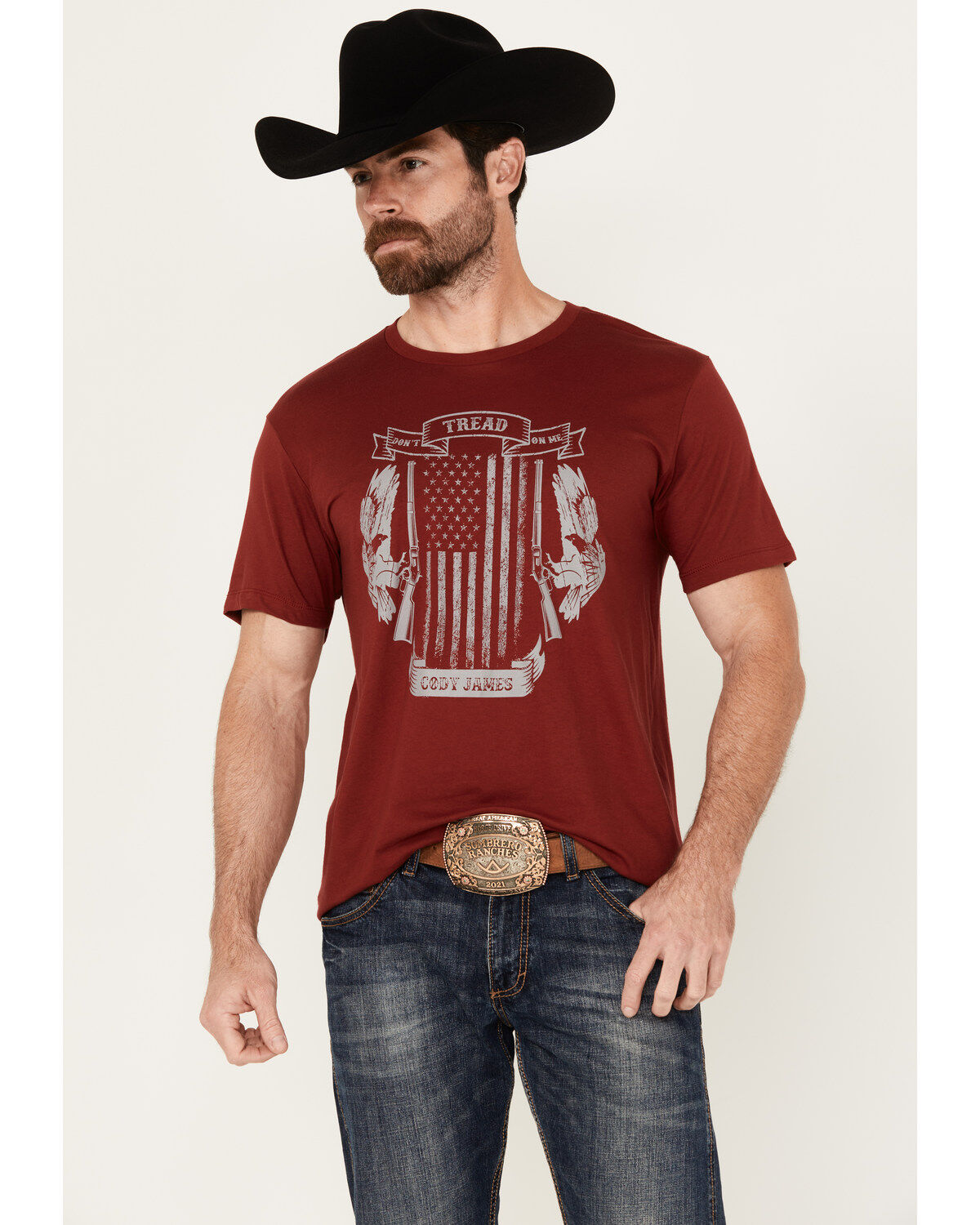 Image #1 - Cody James Men's Tread Flag Short Sleeve Graphic T-Shirt, , hi-res