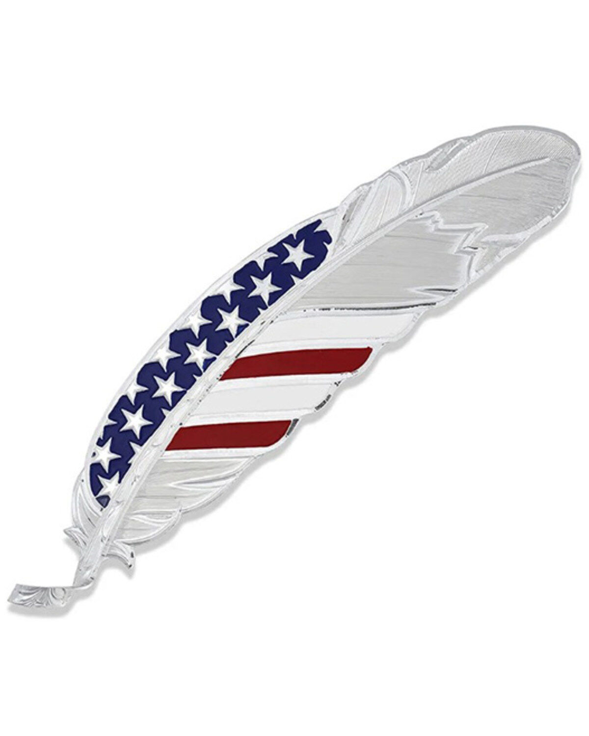 Image #1 - Montana Silversmiths Stars & Stripes USA Flag Hat Feather, Silver, hi-res