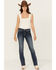 Image #3 - Shyanne Women's Dreamcatcher Dark Wash Mid Rise Bootcut Stretch Denim Jeans, Dark Wash, hi-res