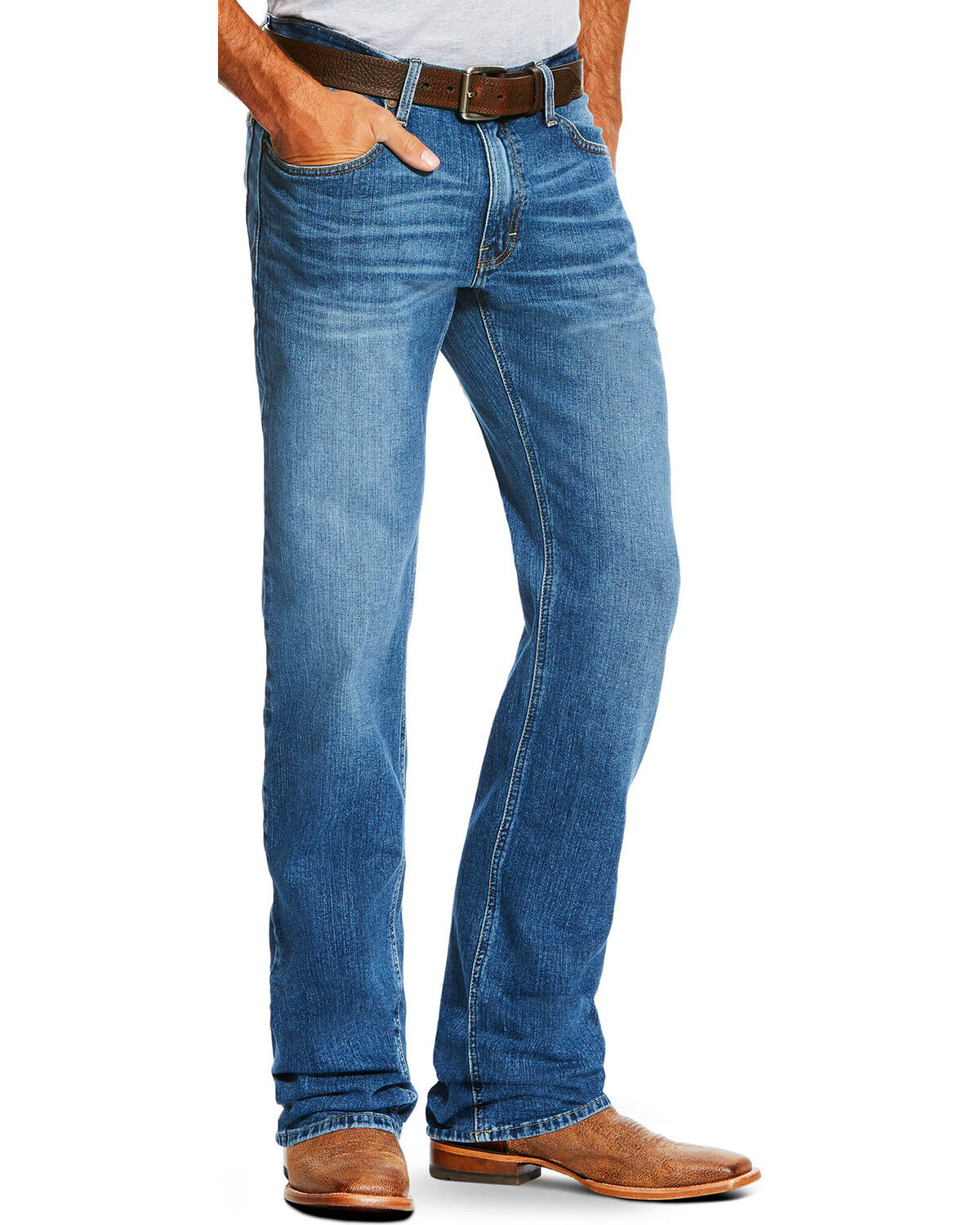 medium wash jeans mens