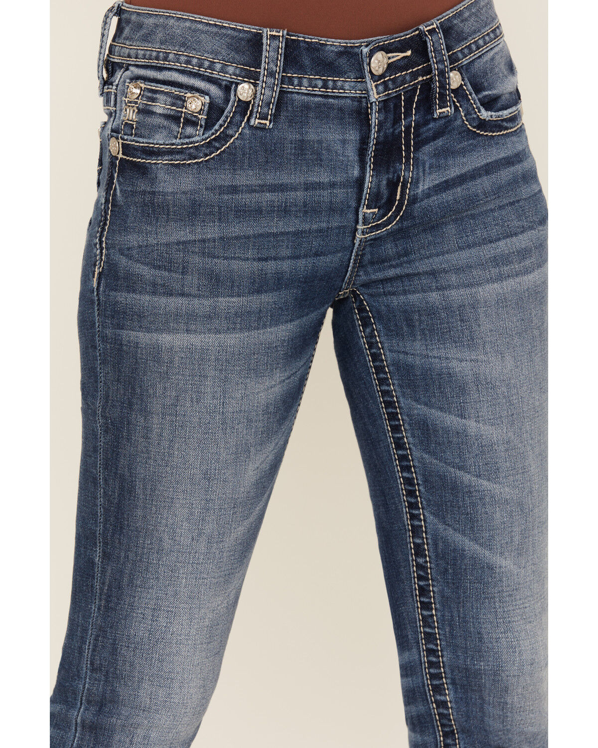 Product Name:  Miss Me Women's Medium Wash Mid Rise Bootcut Stretch Denim Jeans