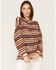 Cleo + Wolf Women's Stripe Knit Oversized Sweater, Brown, hi-res