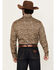 Image #4 - Wrangler Retro Men's Medallion Print Long Sleeve Snap Western Shirt, Brown, hi-res