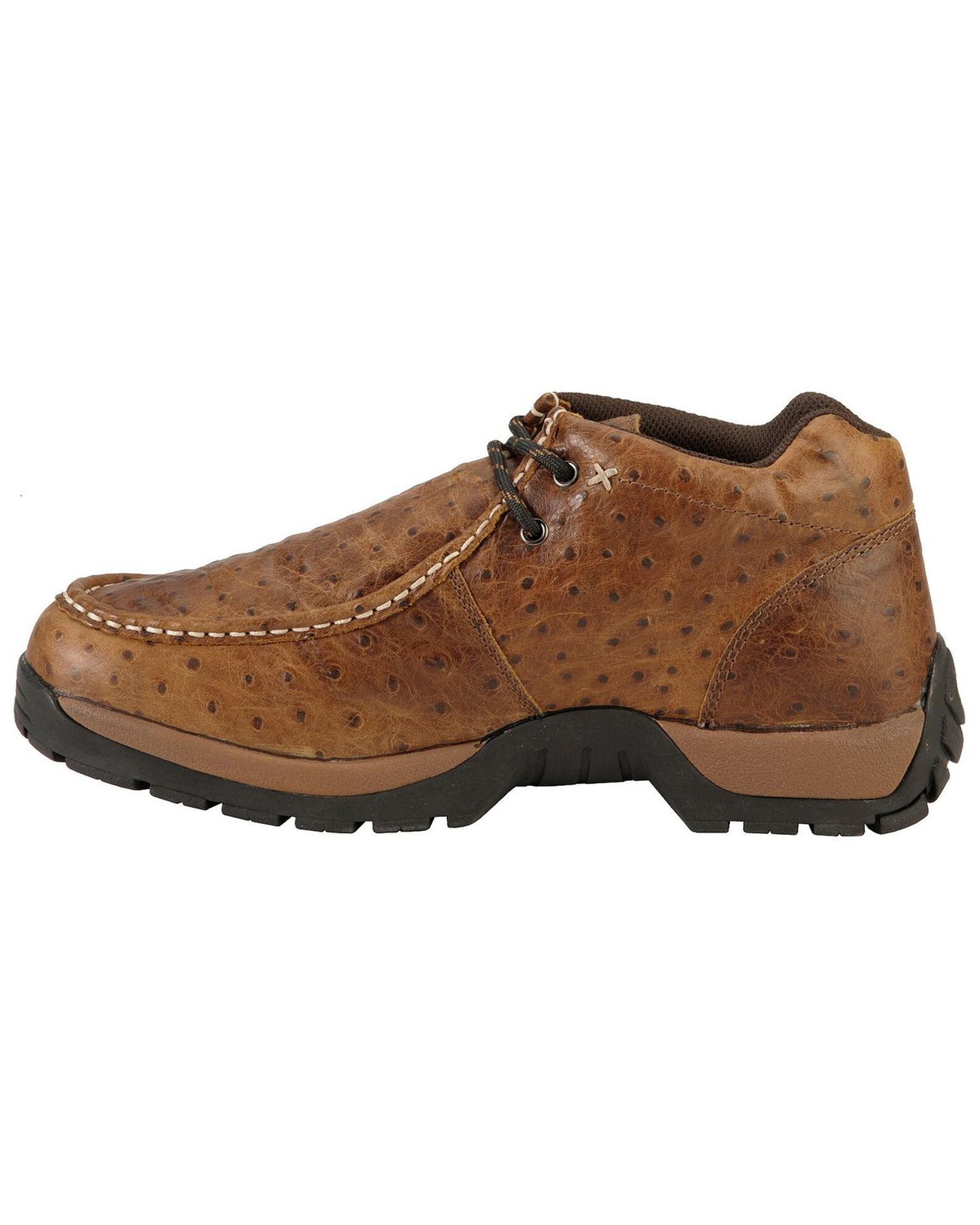 Image #3 - Roper Men's Ostrich Print Chukka Casual Boots, Brown, hi-res