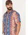 Image #2 - Tin Haul Men's Paniolo Tropical Horse Print Short Sleeve Western Shirt, , hi-res