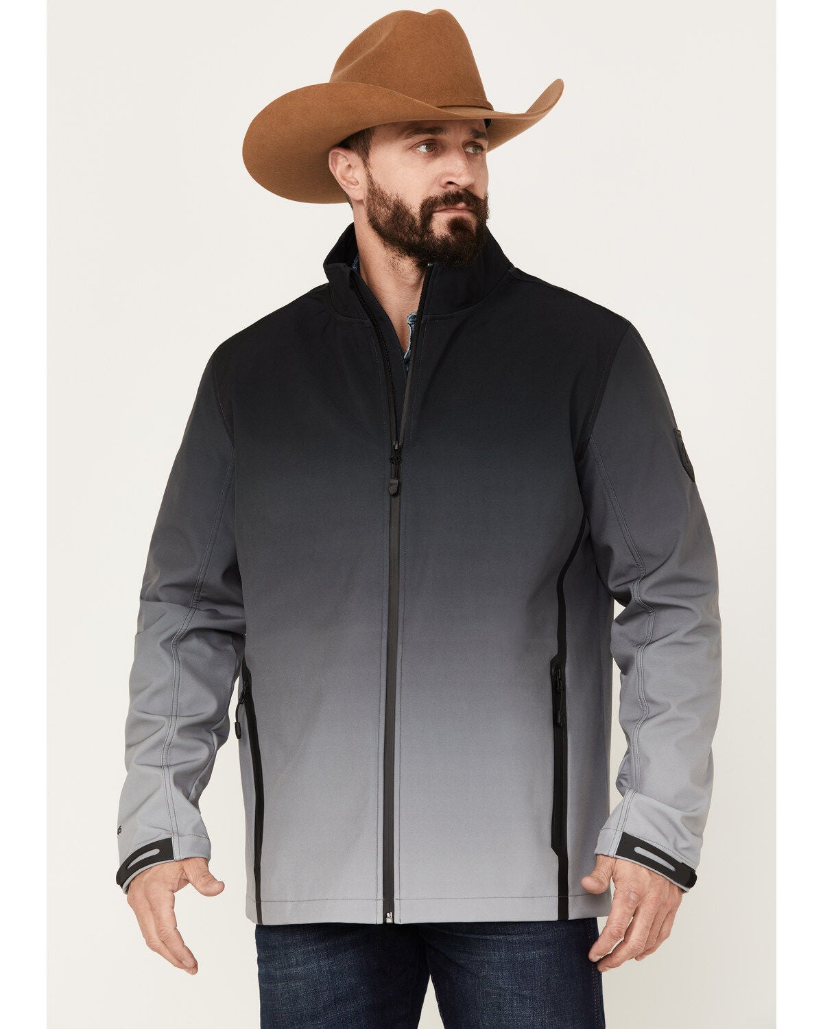 RANK 45&reg; Men's Ombre Softshell Jacket, Grey, hi-res