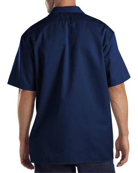 Image #2 - Dickies Men's Short Sleeve Work Shirt, Dark Blue, hi-res