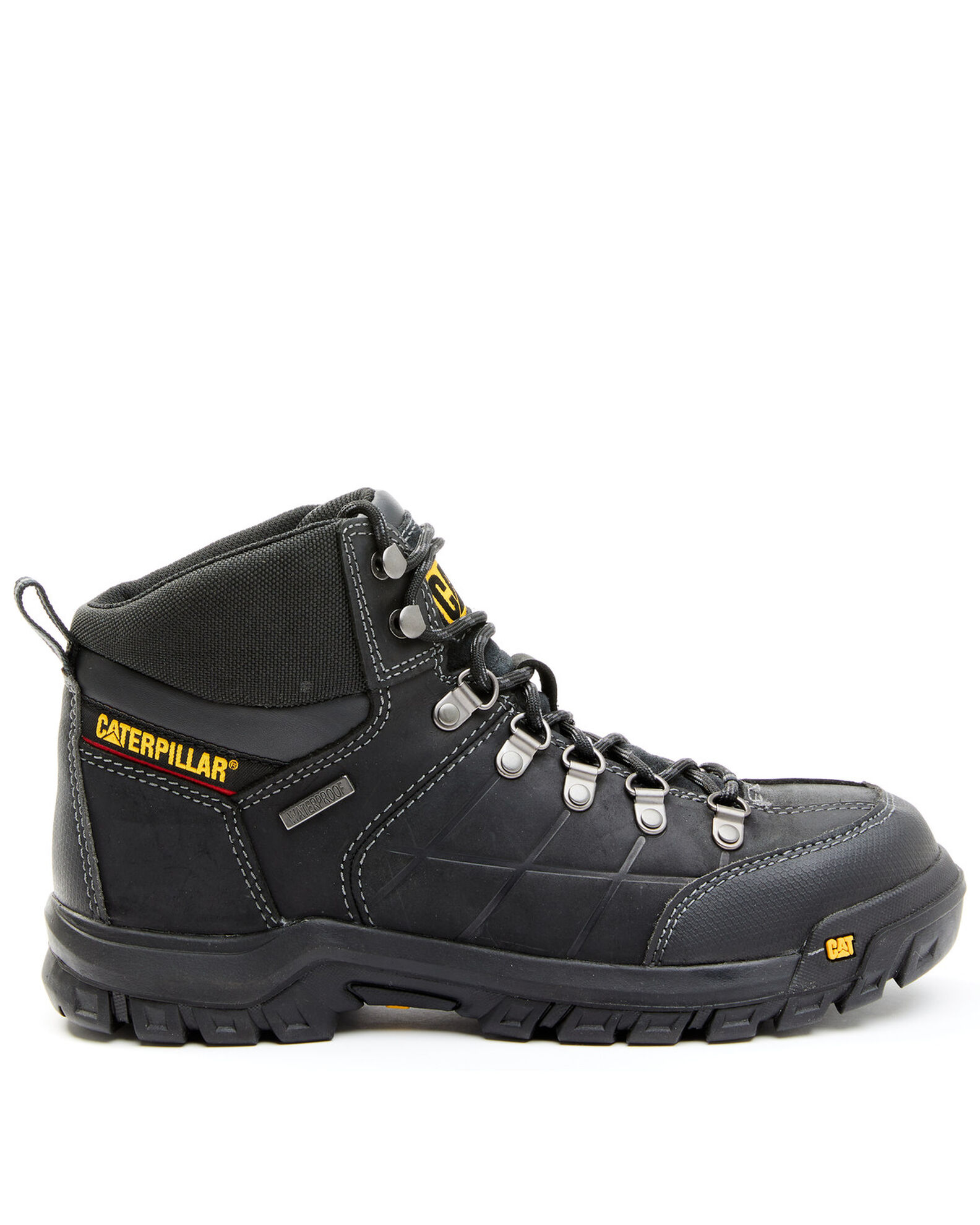 Image #2 - CAT Men's Threshold Waterproof Work Boots - Steel Toe, Black, hi-res