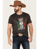 Image #1 - Cody James Men's Viva Mexico Muertos Skull Graphic Short Sleeve T-Shirt, Black, hi-res
