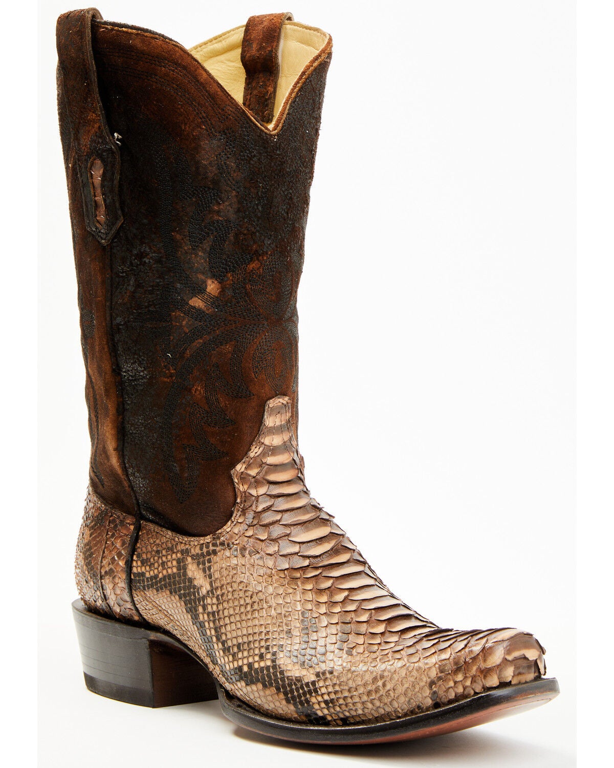 Corral Men's Exotic Python Western Boots - Square Toe, Brown, hi-res