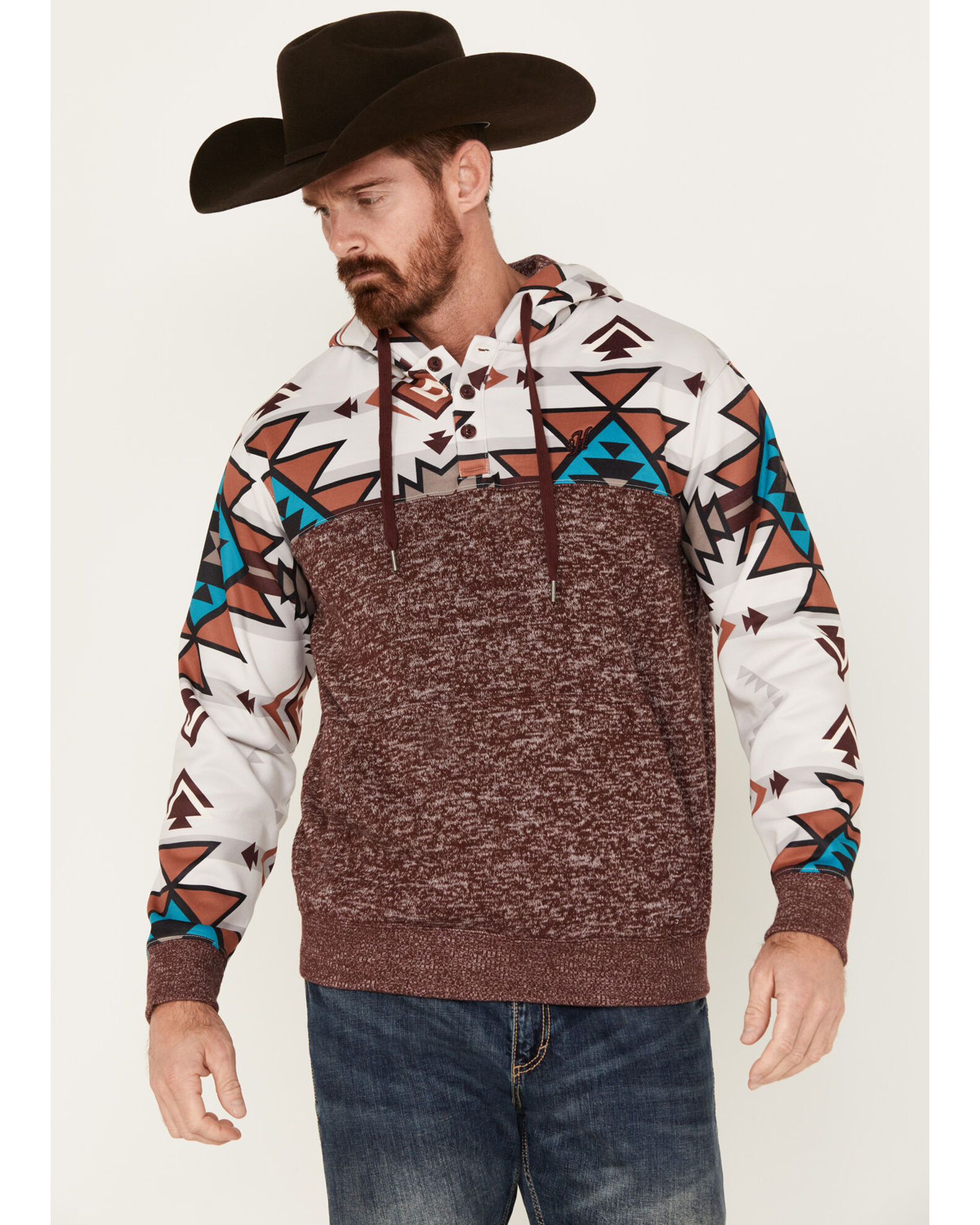 Hooey Men s Jimmy Southwestern Print Hooded Sweatshirt Pueblo Mall