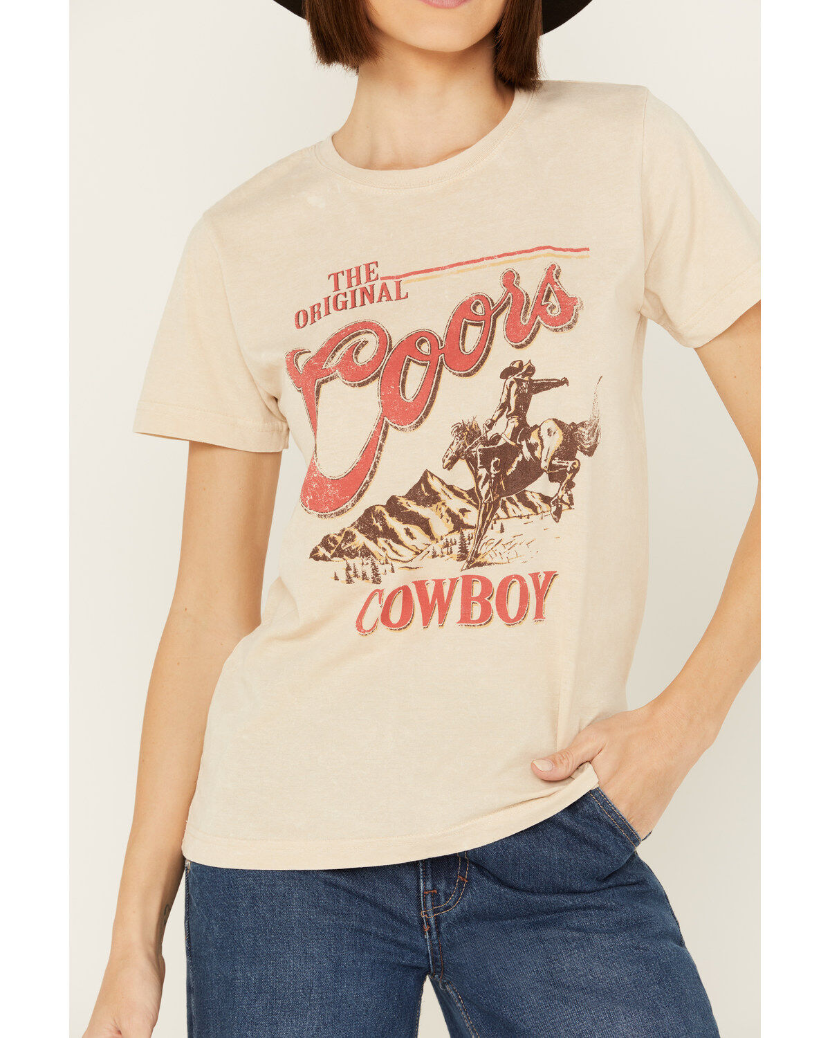 Image #3 - Coors Women's OG Coors Cowboy Short Sleeve Graphic Tee, Cream, hi-res