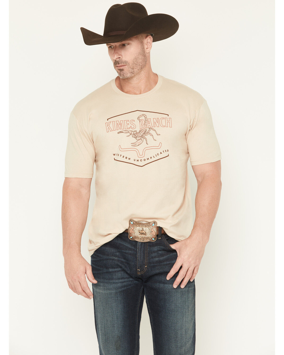 Image #1 - Kimes Ranch Men's Sting Short Sleeve Graphic T-Shirt, Cream, hi-res