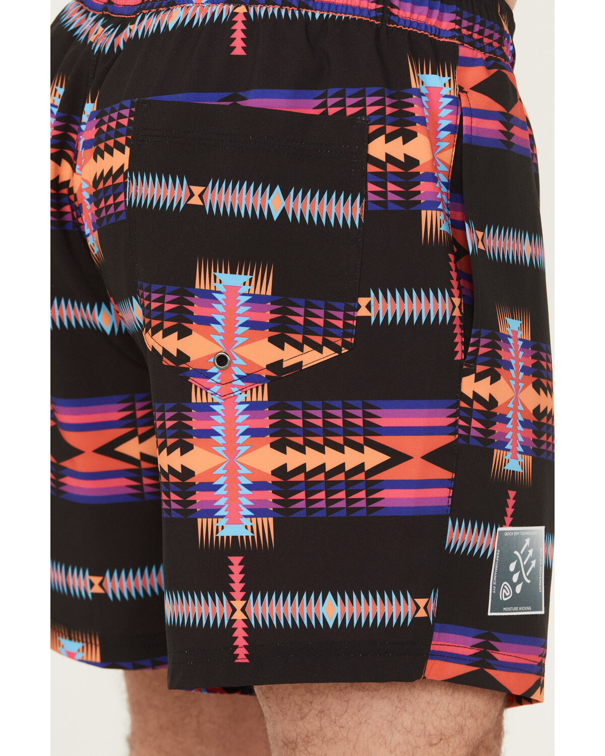 Image #4 - Rock & Roll Denim Men's Southwestern Print Stretch Board Shorts, Black, hi-res