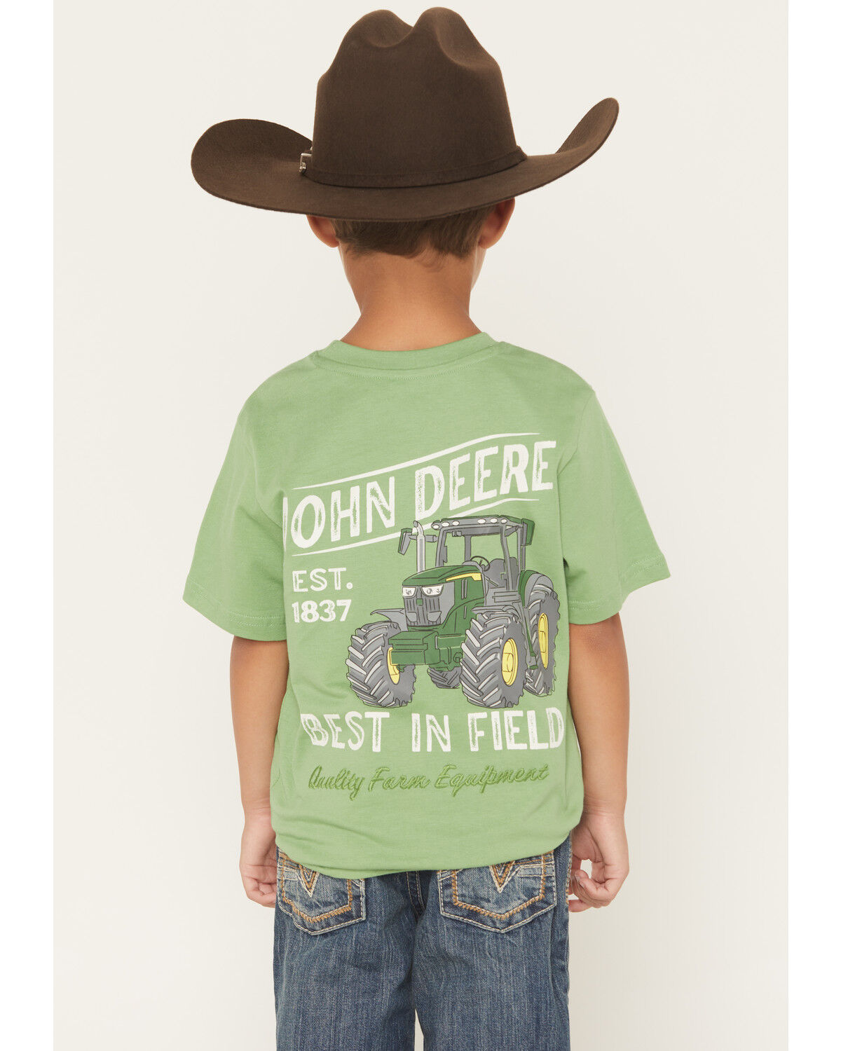 Image #4 - John Deere Toddler Boys' Vintage Tractor Short Sleeve Graphic T-Shirt, Green, hi-res