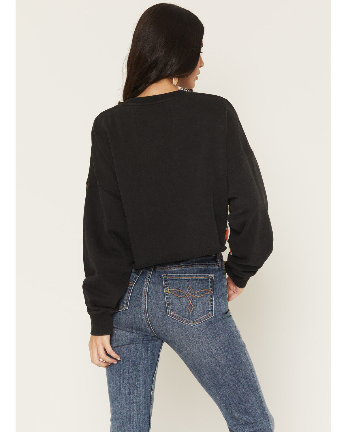 Image #4 - Gameday Women's OSU Split Long Sleeve Cropped Graphic Tee, Black, hi-res