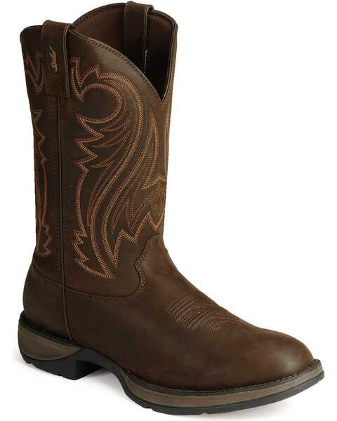 Durango Men's Rebel Round Toe Western Boots, Chocolate, hi-res