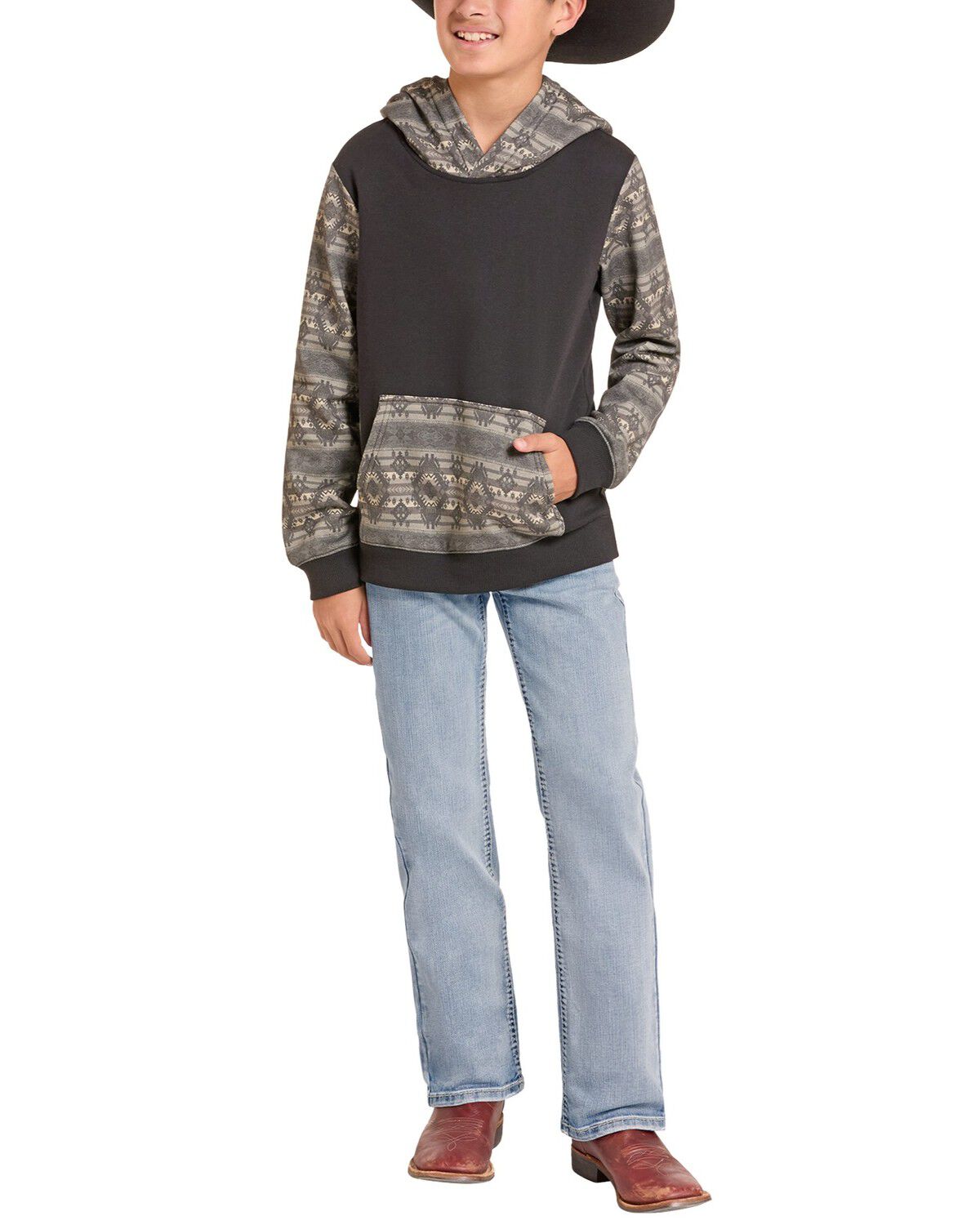Image #2 - Rock & Roll Denim Boys' Light Wash Bootcut Stretch Denim Jeans, Light Wash, hi-res