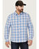Image #1 - Flag & Anthem Men's Sanderson Dobby Plaid Long Sleeve Button Down Western Shirt, Blue, hi-res