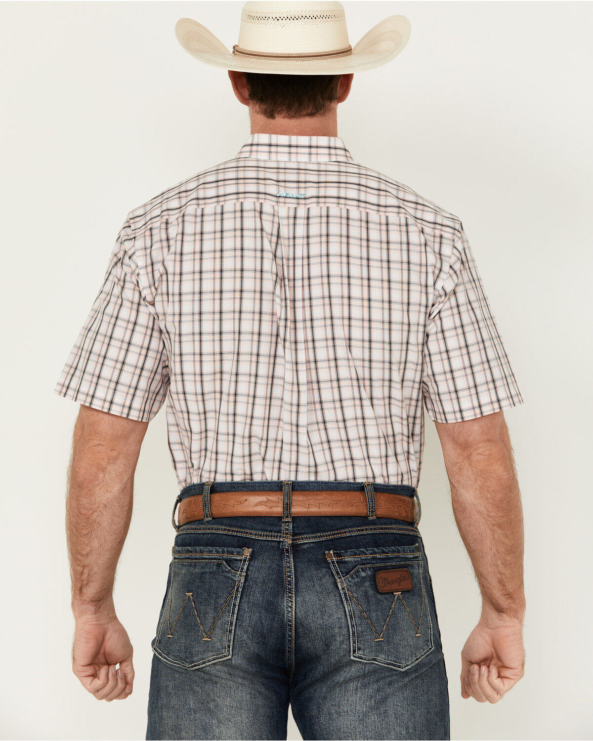 Image #4 - Ariat Men's Wrinkle Free Sage Plaid Print Shirt Sleeve Button-Down Western Shirt, , hi-res