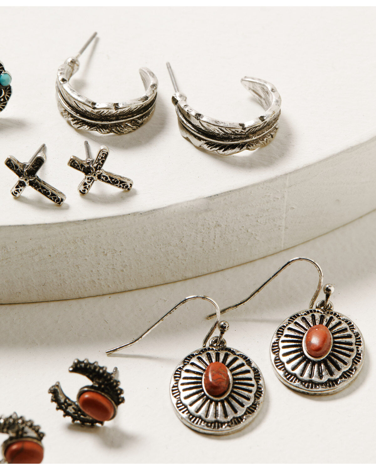 Image #2 - Shyanne Women's Canyon Sunset Crescent Earrings Set, Silver, hi-res