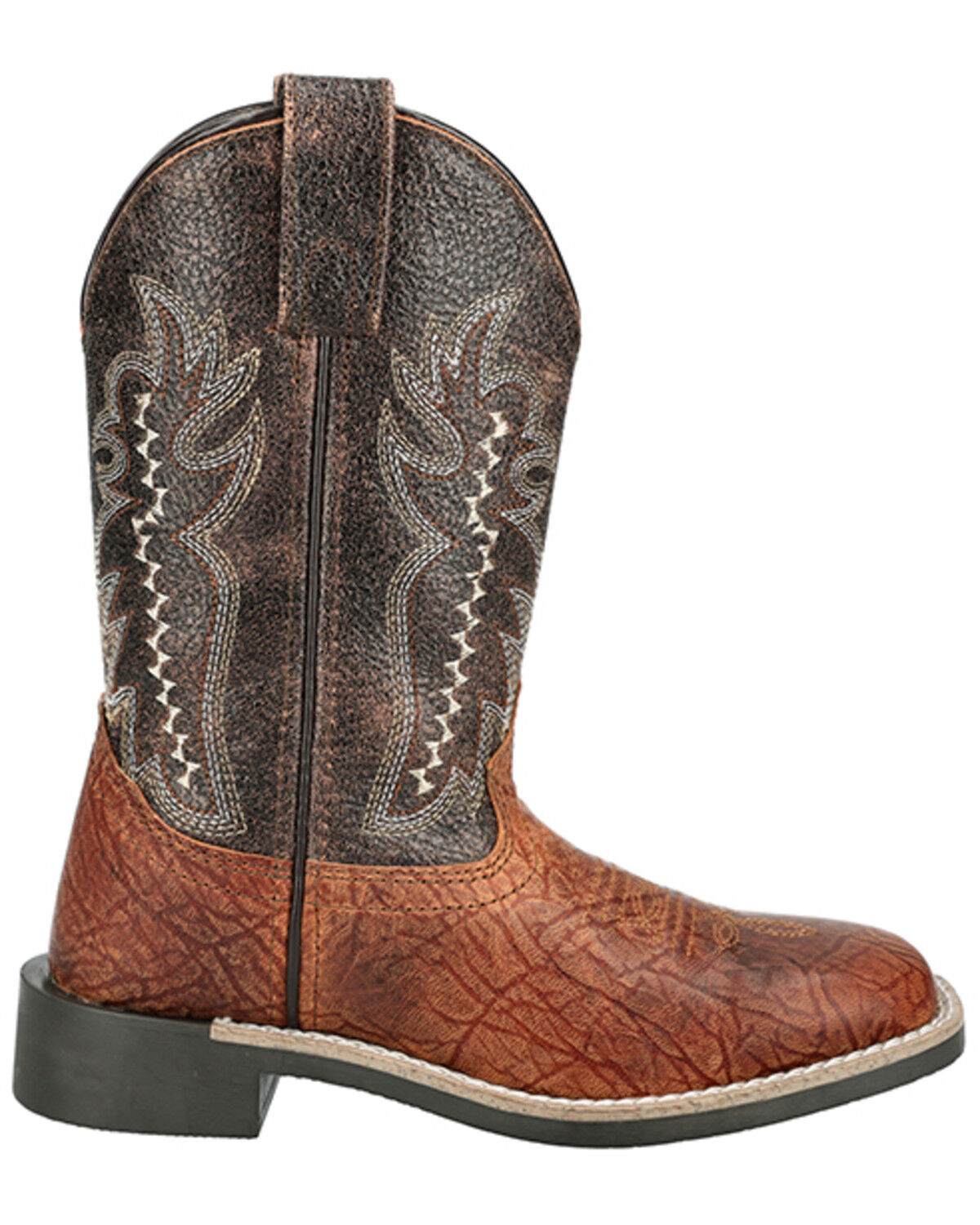 Image #2 - Smoky Mountain Boys' Presley Western Boots - Broad Square Toe, Cognac, hi-res